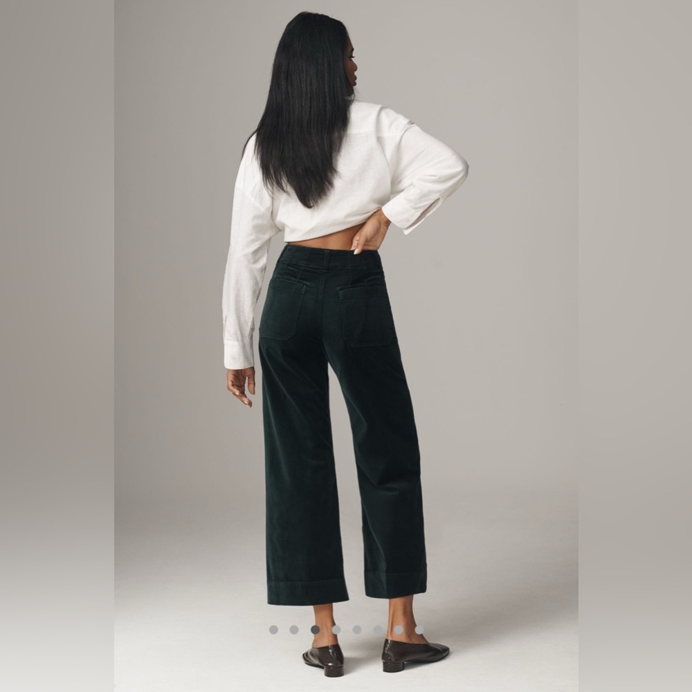 NWT Anthropologie The Colette Cropped Wide-Leg Pants by Maeve: Velvet Edition - Picture 3 of 6
